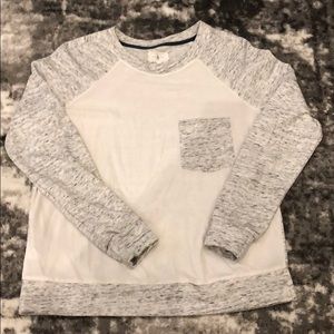 LOU & Grey Sweatshirt with semi sheer overlay Sz S